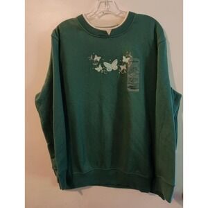Speculations Women's Large New Long Sleeve Sweatshirt Pullover Green With...